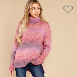 Red Dress Pink Ombre Sweater Turtle Neck by Red Dress Boutique NIP New Size M